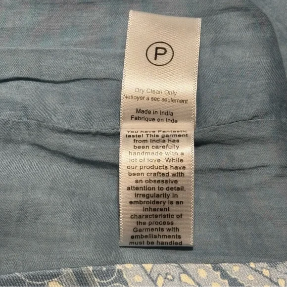 Hemant & Nandita Buckle Belt Studded Mini Skirt size Medium Powder Blue - Picture 10 of 12